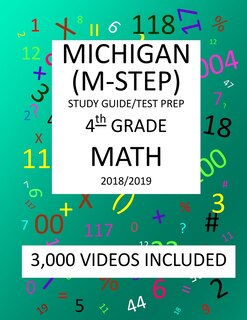 Front cover_4th Grade MICHIGAN M-STEP, 2019 MATH, Test Prep