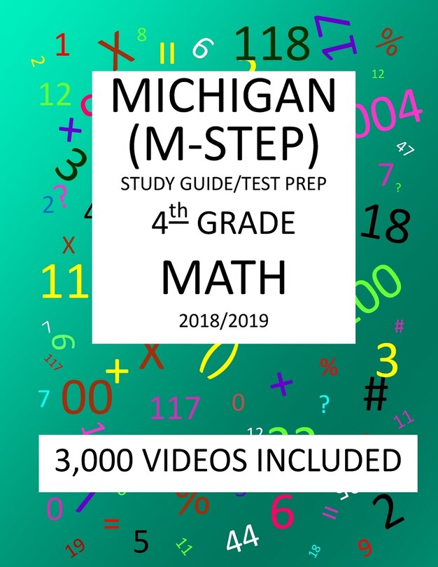 Front cover_4th Grade MICHIGAN M-STEP, 2019 MATH, Test Prep