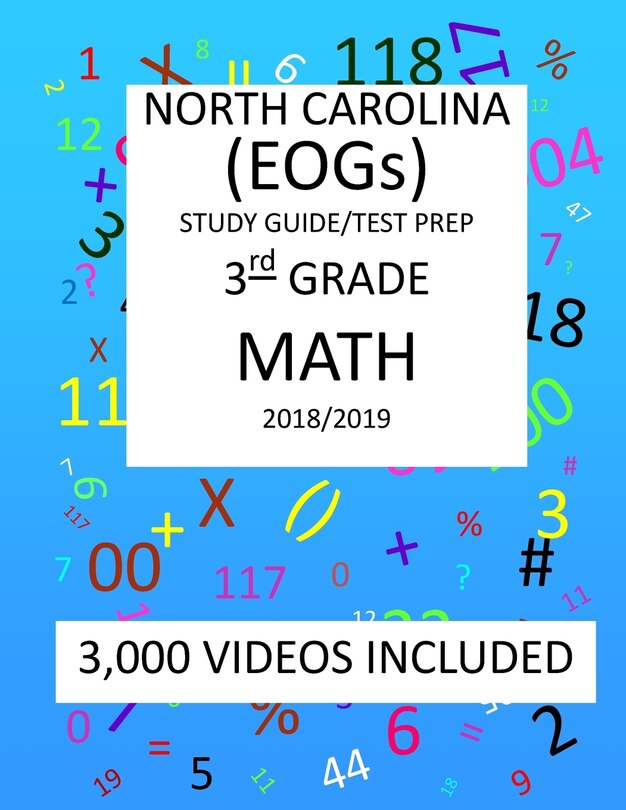 Front cover_3rd Grade NORTH CAROLINA EOGs, 2019 MATH, Test Prep