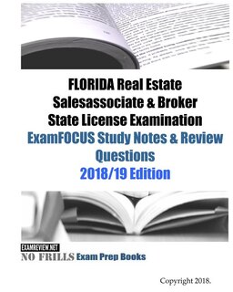 Couverture_FLORIDA Real Estate Salesassociate & Broker State License Examination ExamFOCUS Study Notes & Review Questions