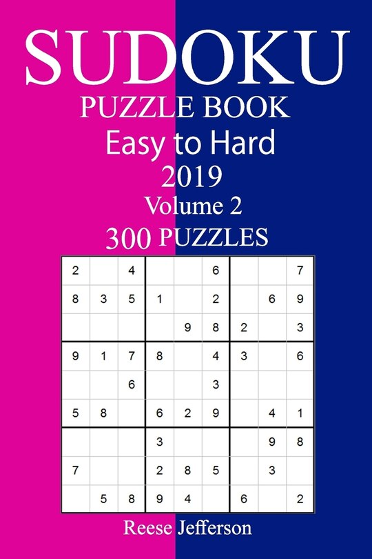 Front cover_300 Medium to Hard Sudoku Puzzle Book 2019