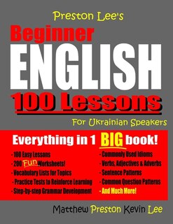 Couverture_Preston Lee's Beginner English 100 Lessons For Ukrainian Speakers