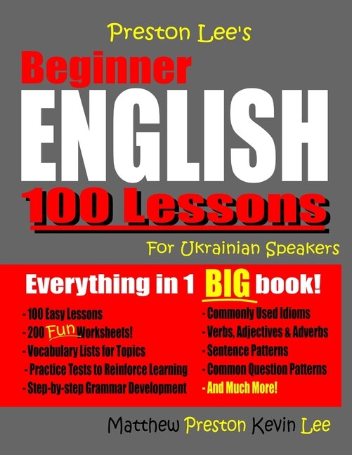 Couverture_Preston Lee's Beginner English 100 Lessons For Ukrainian Speakers
