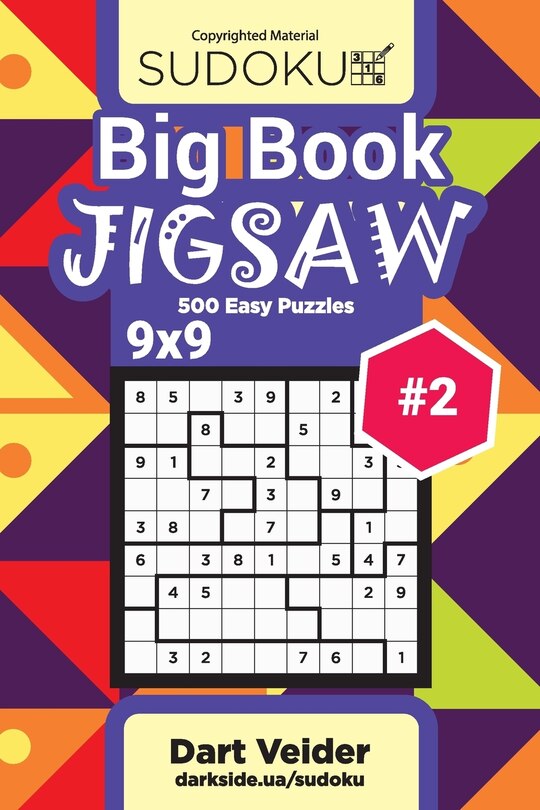 Front cover_Big Book Sudoku Jigsaw - 500 Easy Puzzles 9x9 (Volume 2)