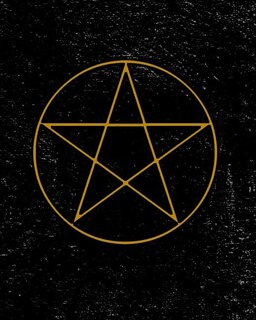 Grimoire: Pentagram Symbol Spell Book For Witches Mages Magick Practitioners And Beginners To Write Rituals And Ingredients - Black Yellow Design (8 x 10 Spell Casting Template)