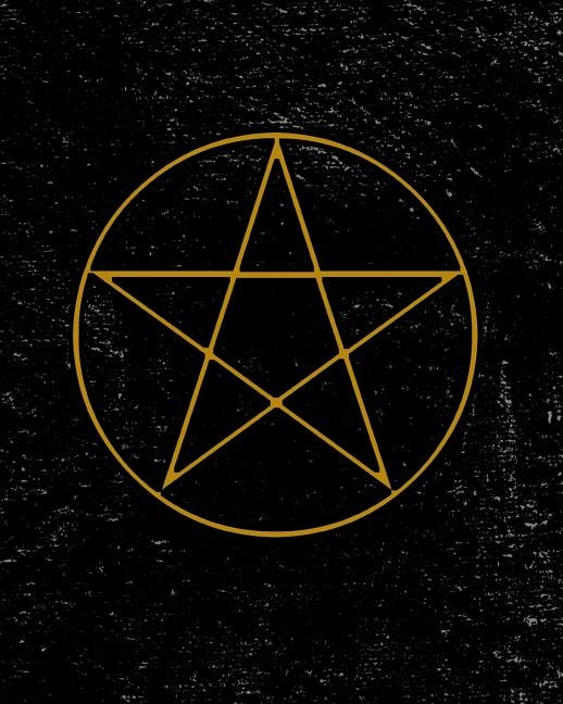 Grimoire: Pentagram Symbol Spell Book For Witches Mages Magick Practitioners And Beginners To Write Rituals And Ingredients - Black Yellow Design (8 x 10 Spell Casting Template)