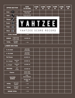 Front cover_Yahtzee Score Record