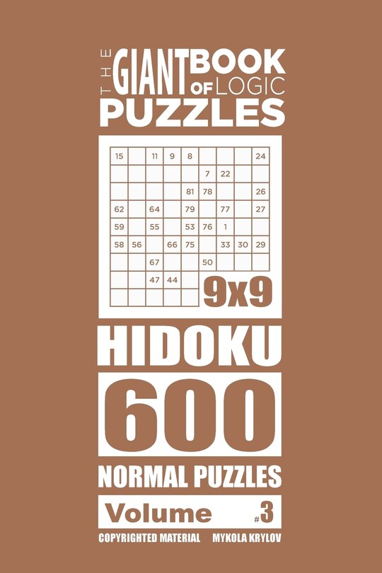 Couverture_The Giant Book of Logic Puzzles - Hidoku 600 Normal Puzzles (Volume 3)