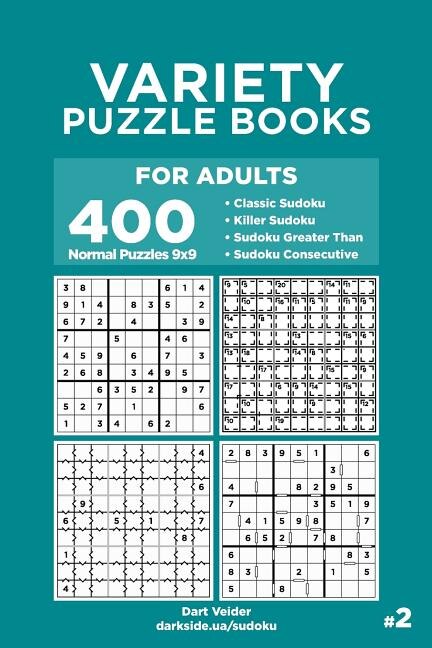 Front cover_Variety Puzzle Books for Adults - 400 Normal Puzzles 9x9