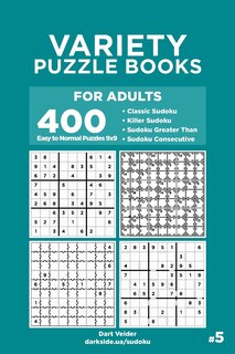 Front cover_Variety Puzzle Books for Adults - 400 Easy to Normal Puzzles 9x9