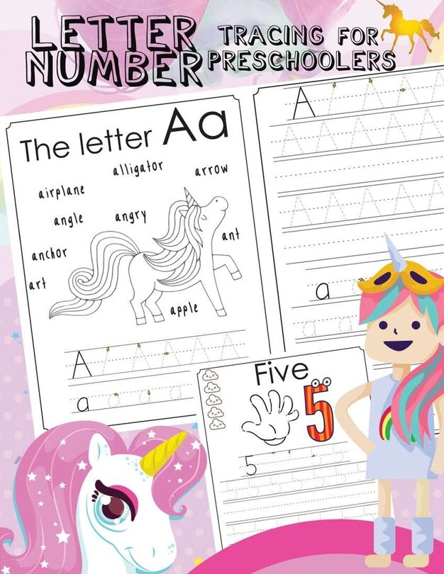 Letter Number Tracing For Preschoolers Alphabets handwriting practice