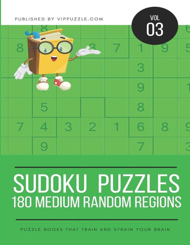 Front cover_Sudoku Puzzles - 180 Medium Random Regions