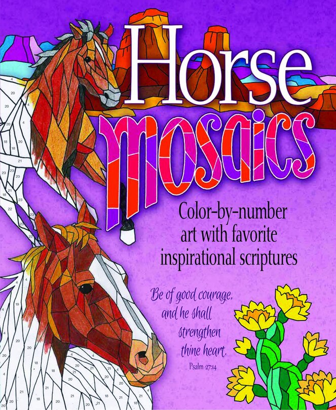 Front cover_Horse Mosaics-color By Number