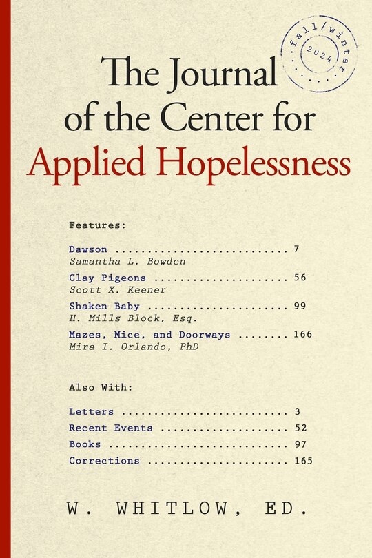 Front cover_The Journal of the Center for Applied Hopelessness