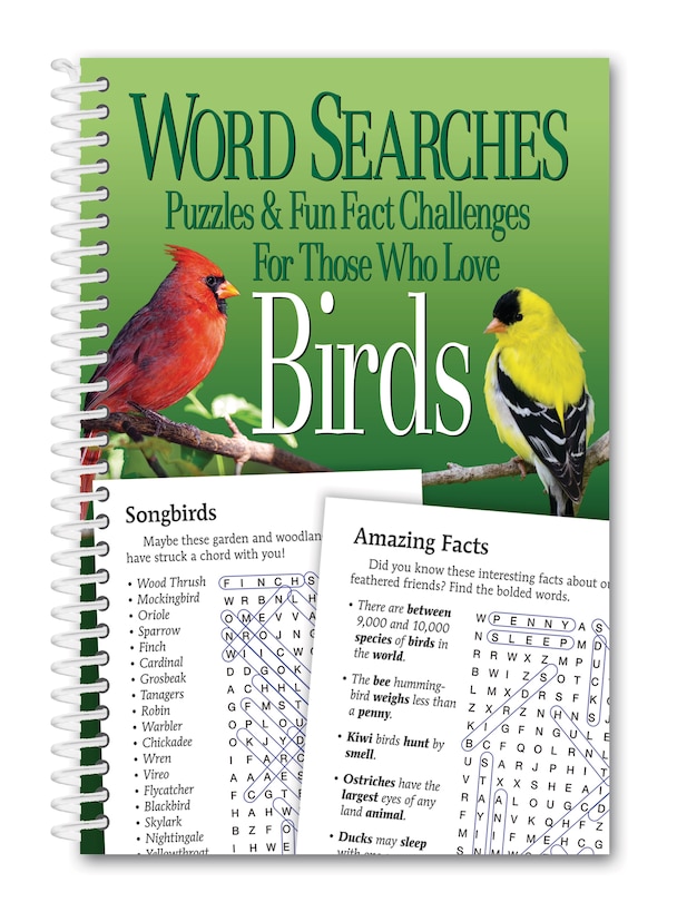 Front cover_Word Searches, Puzzles and Fun Facts for Those Who Love Birds