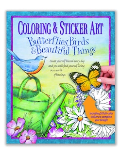Front cover_Coloring & Sticker Art Butterflies, Birds & Beautiful Things