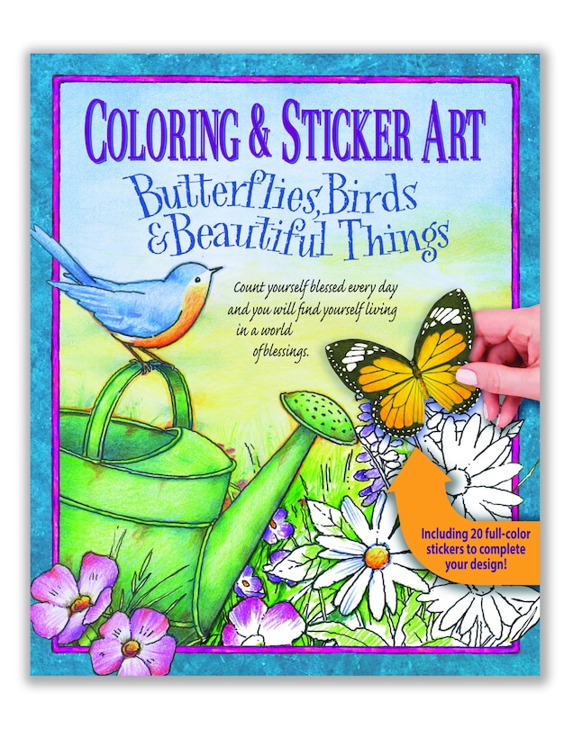 Front cover_Coloring & Sticker Art Butterflies, Birds & Beautiful Things