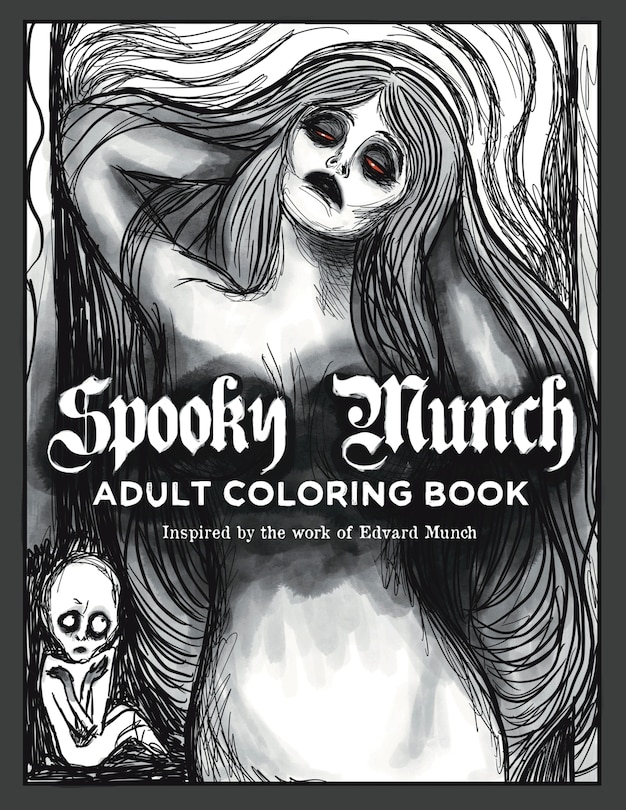 Front cover_Spooky Munch Adult Coloring Book