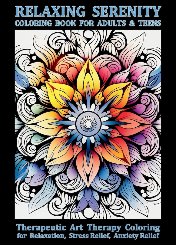 Front cover_Relaxing Serenity Coloring Book For Adults & Teens