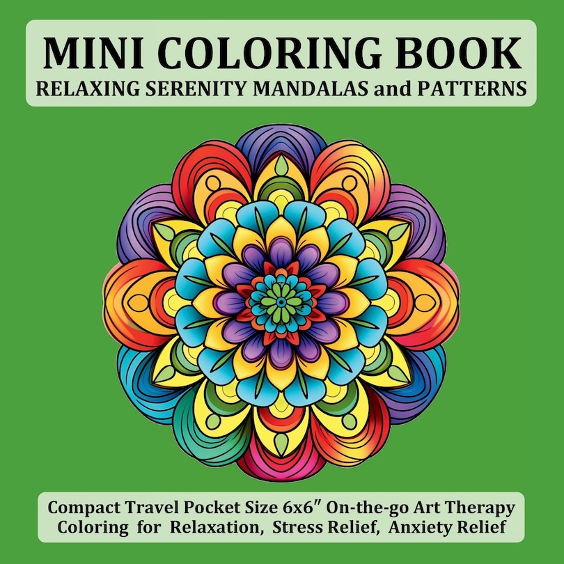 Front cover_Mini Coloring Book Relaxing Serenity Mandalas and Patterns