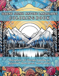 Front cover_Serene Scenic Nature Landscapes Coloring Book