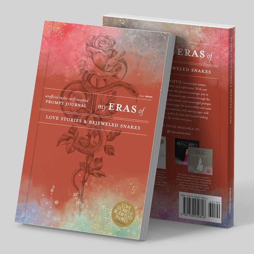 Front cover_My Eras of Love Stories & Bejeweled Snakes. Unofficial Taylor Swift-Inspired Prompt Journal