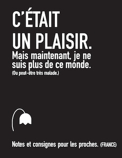 Couverture_C'était un plaisir. Mais maintenant, je ne suis plus de ce monde. (FRANCE)