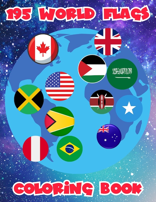 Front cover_195 World Flags Coloring Book