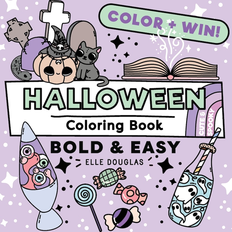 Front cover_Halloween Bold & Easy Coloring Book Cute & Spooky