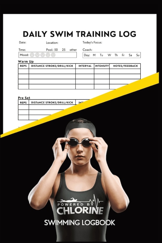 Couverture_Powered By Chlorine Competitive Swimmer Daily Swim Training Log