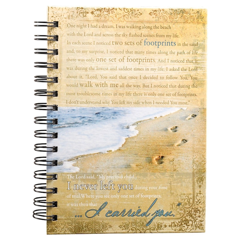 Front cover_Journal Spiral-bound Beach Footprints