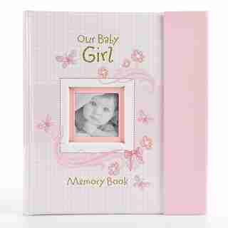 Christian Art Gifts Girl Baby Book of Memories Pink Keepsake Photo Album Our Baby Girl Memory Book Baby Book with Bible Verses, The First Year by Christian Gifts