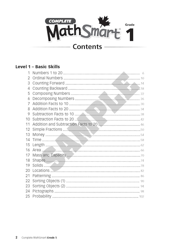 Complete MathSmart: Grade 1 (Enriched Edition): Grade 1