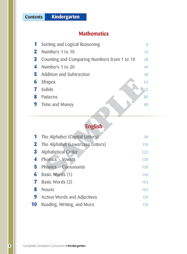Couverture_Complete Canadian Curriculum: Kindergarten (Enriched Edition)
