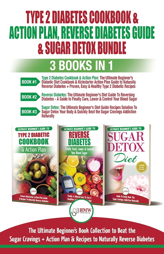 Front cover_Type 2 Diabetes Cookbook & Action Plan, Reverse Diabetes Guide & Sugar Detox - 3 Books in 1 Bundle