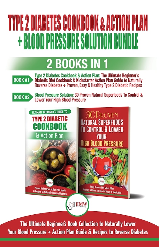 Couverture_Type 2 Diabetes Cookbook and Action Plan & Blood Pressure Solution - 2 Books in 1 Bundle