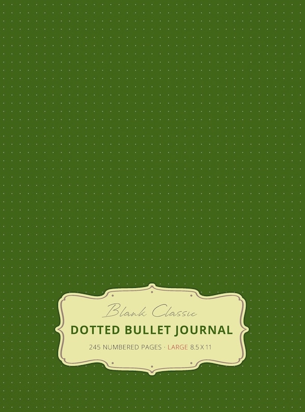 Front cover_Large 8.5 x 11 Dotted Bullet Journal (Moss Green #14) Hardcover - 245 Numbered Pages