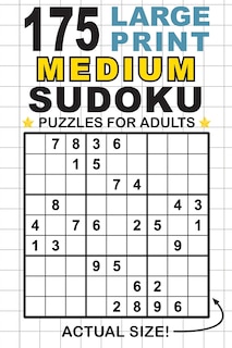 Front cover_175 Large Print Medium Sudoku Puzzles for Adults