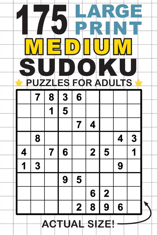 Front cover_175 Large Print Medium Sudoku Puzzles for Adults