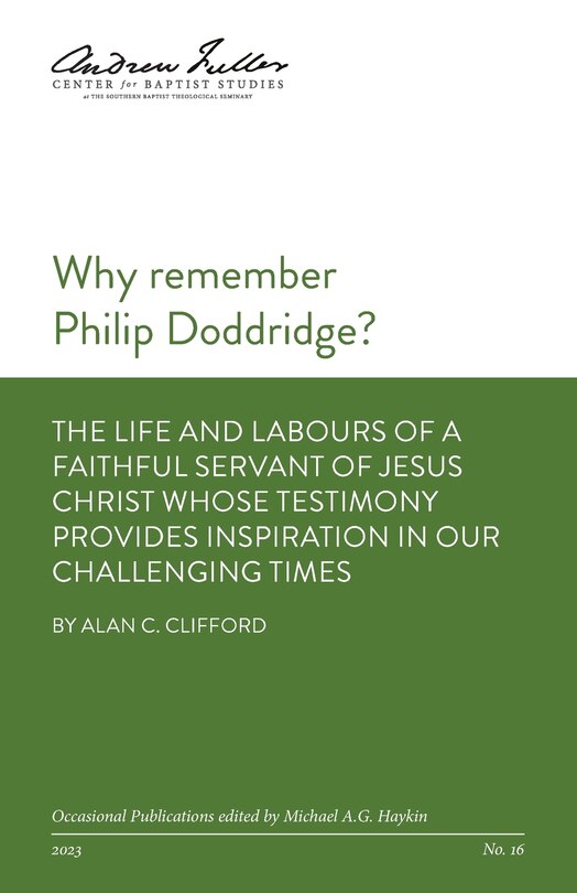 Front cover_Why remember Philip Doddridge
