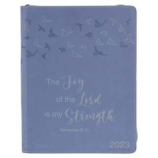 Front cover_Christian Art Gifts 2023 18-Month Planner for Women | The Joy of the Lord is My Strength - Nehemiah 8:10 Inspirational Bible Verse