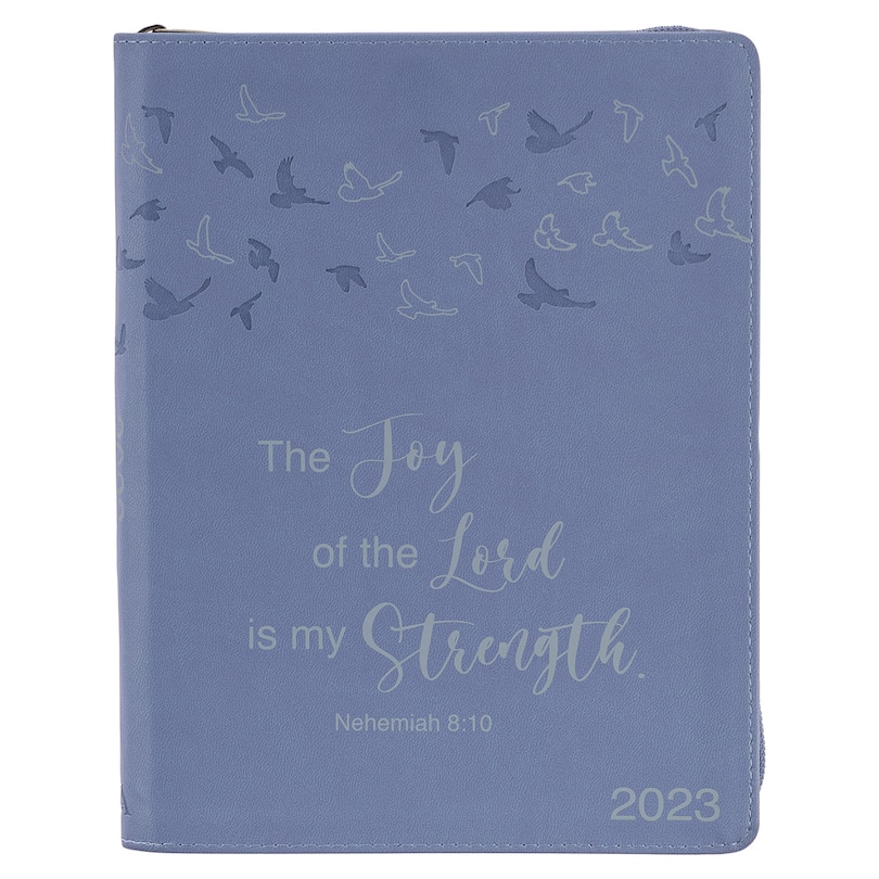 Front cover_Christian Art Gifts 2023 18-Month Planner for Women | The Joy of the Lord is My Strength - Nehemiah 8:10 Inspirational Bible Verse