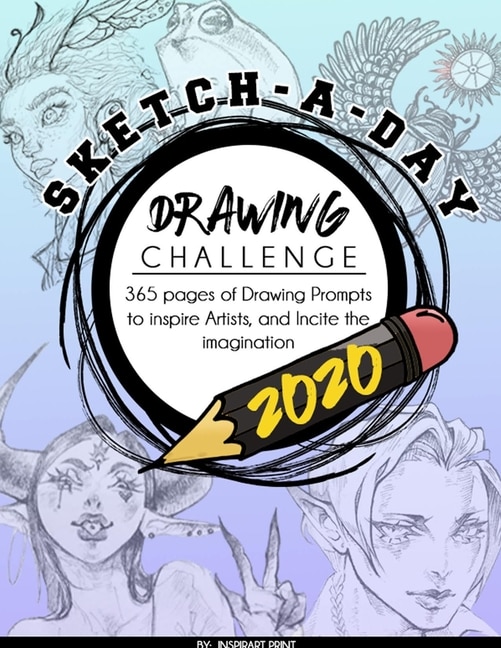 Front cover_Sketch-a-day Drawing Challenge 2020