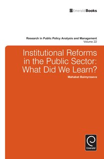 Front cover_Institutional Reforms in the Public Sector