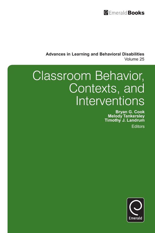 Couverture_Classroom Behavior, Contexts, and Interventions