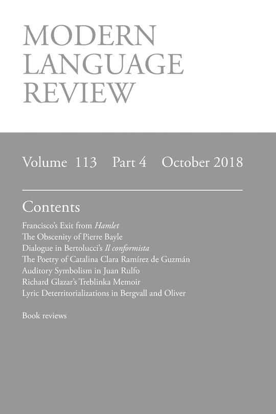 Front cover_Modern Language Review (113