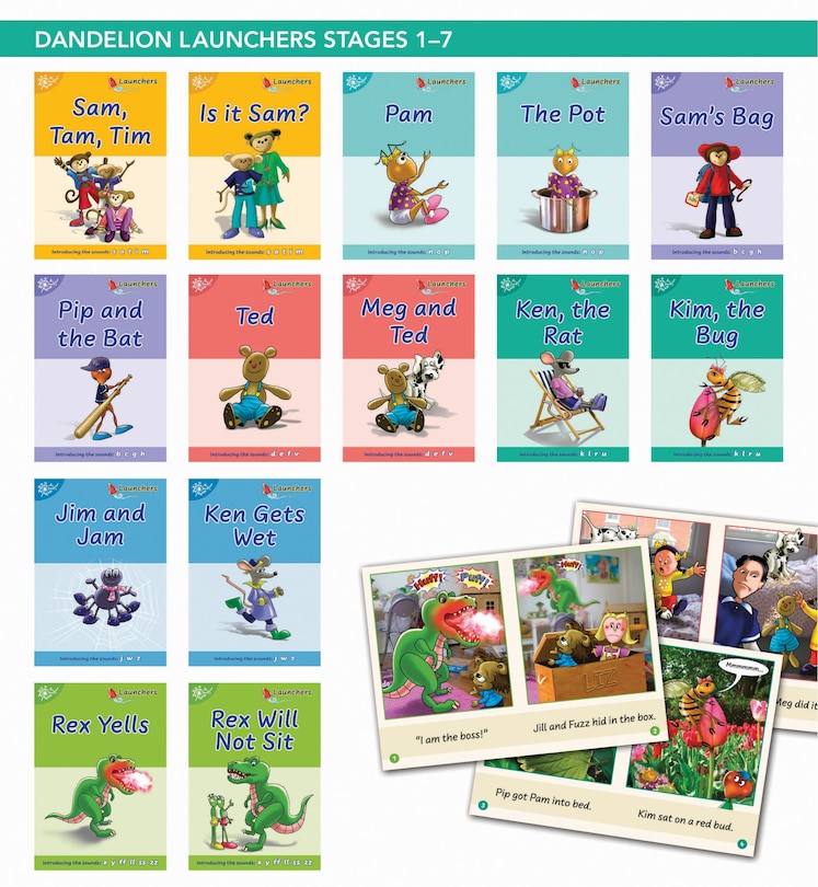 Front cover_Phonic Books Dandelion Launchers Stages 1-7 Sam, Tam, Tim (Alphabet Code)