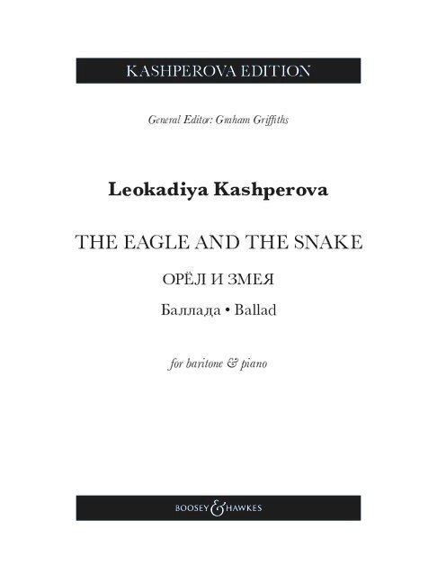 Couverture_Kashperova: The Eagle and the Snake - Ballad for Baritone Voice and Piano