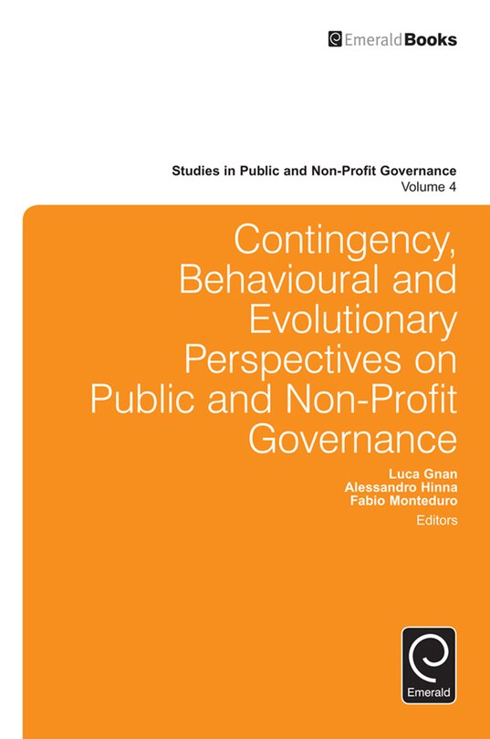 Front cover_Contingency, Behavioural and Evolutionary Perspectives on Public and Non-Profit Governance