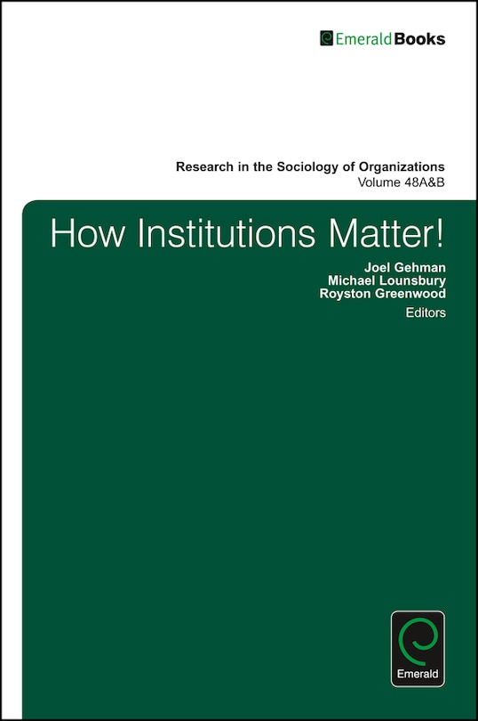 Front cover_How Institutions Matter!